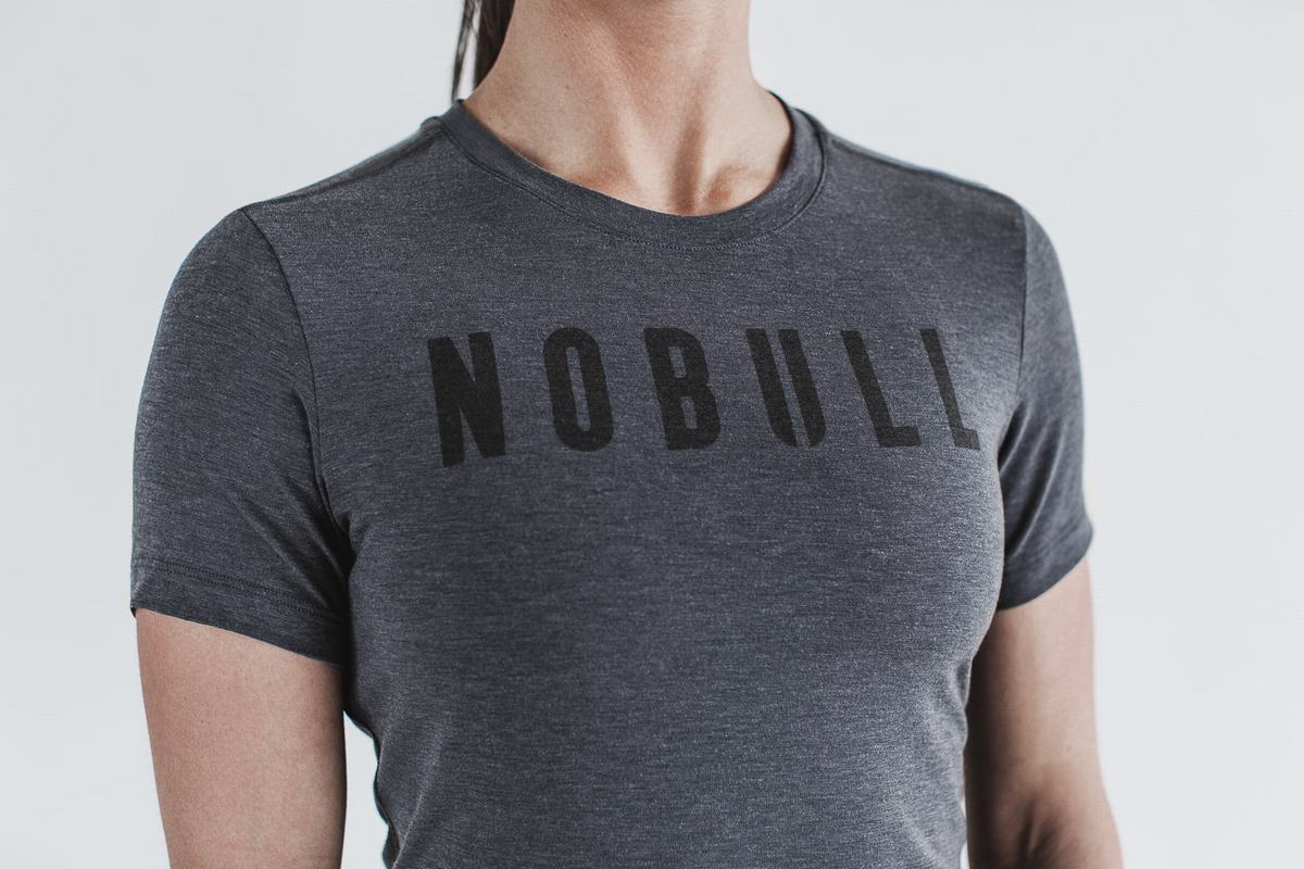 Nobull Women's T Shirts Deep Grey | Australia (YI6145)